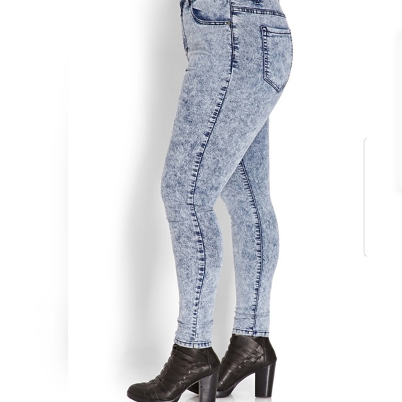 plus size acid wash jeggings